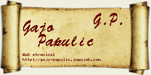 Gajo Papulić vizit kartica